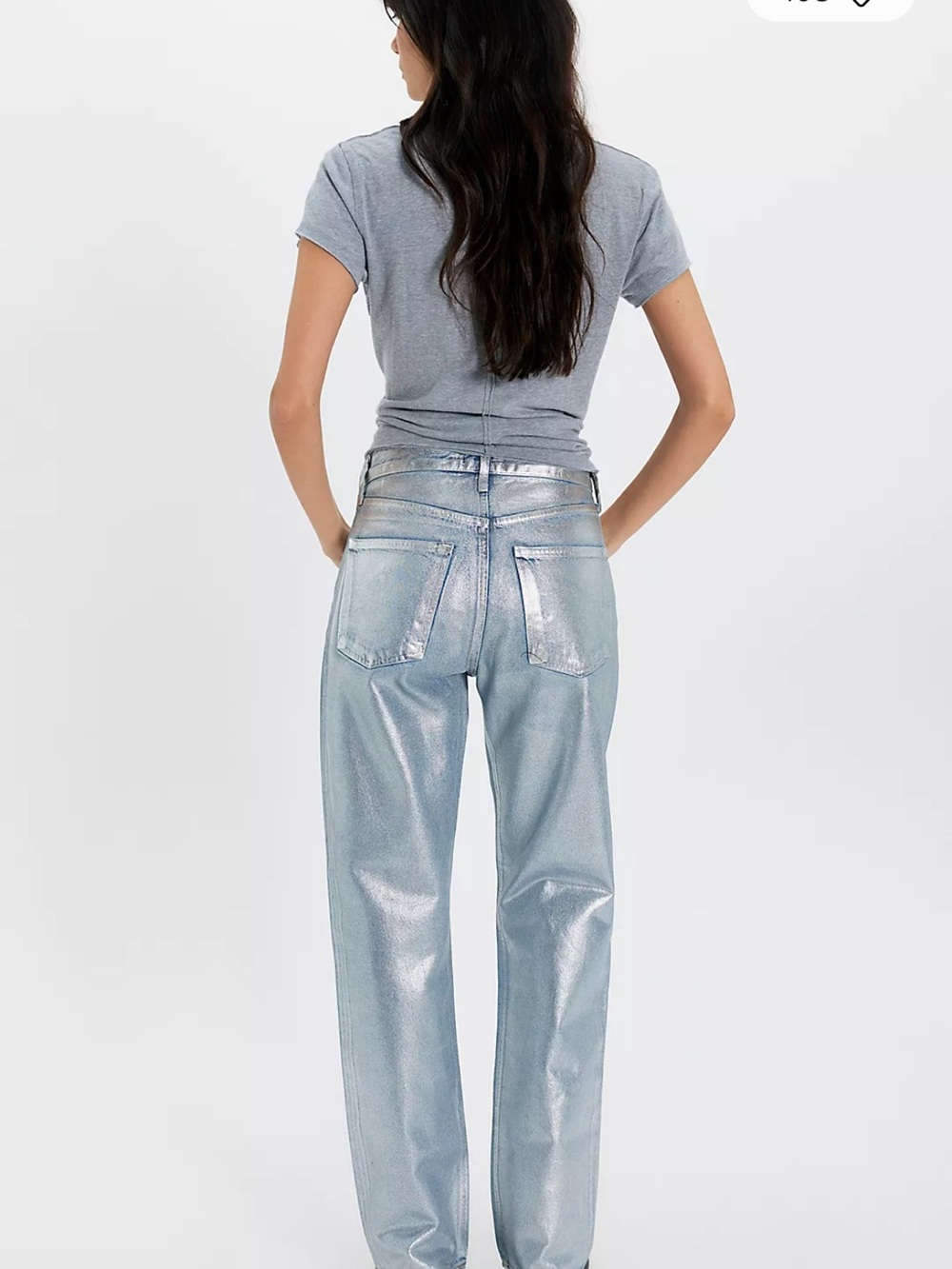 AGOLDE western glam boyfriend jeans, silver 90s relaxed sz 25/ 0/XS NWOT